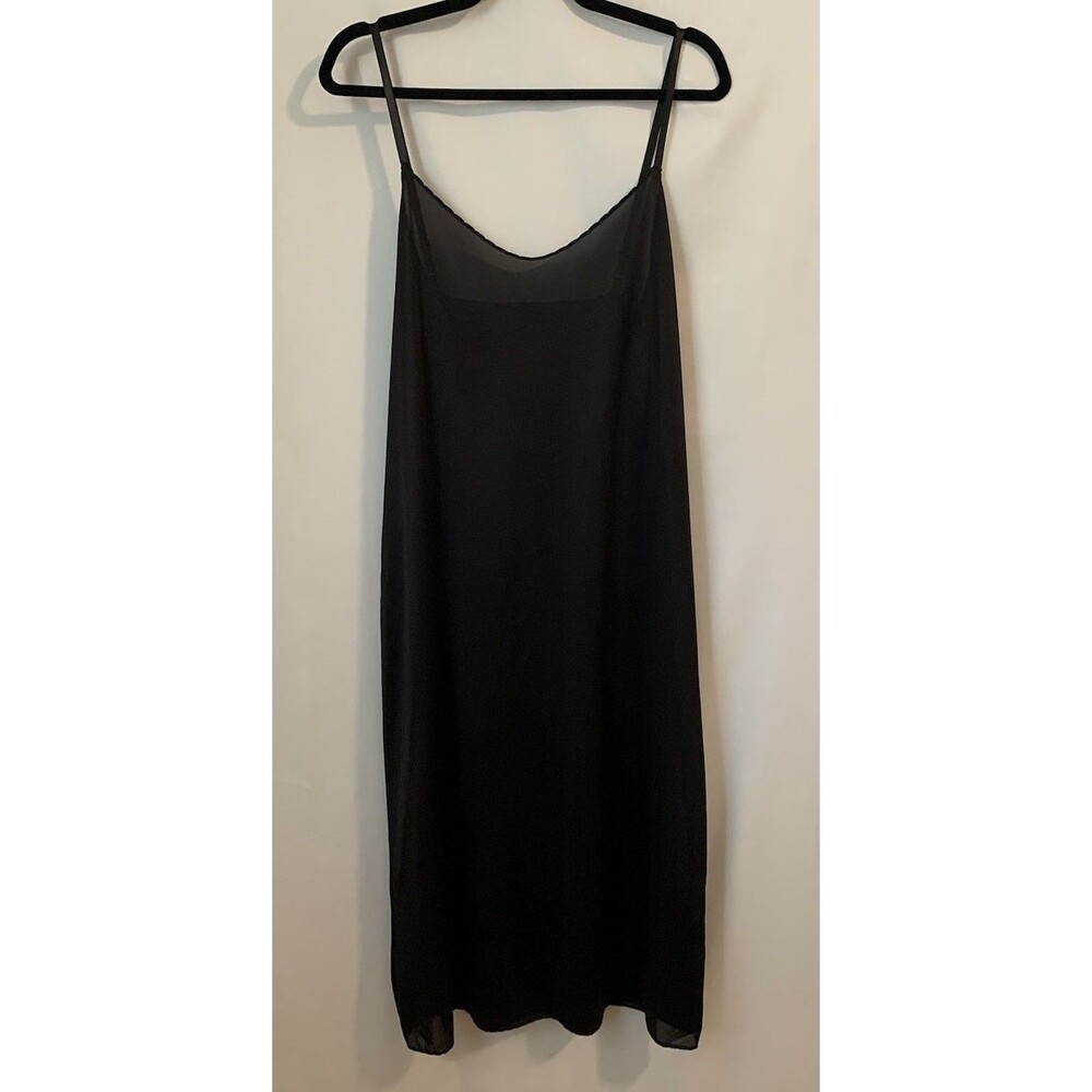 Vintage Sears Womens Size 38 Black Full Slip Nylon USA Made Gown Lingerie